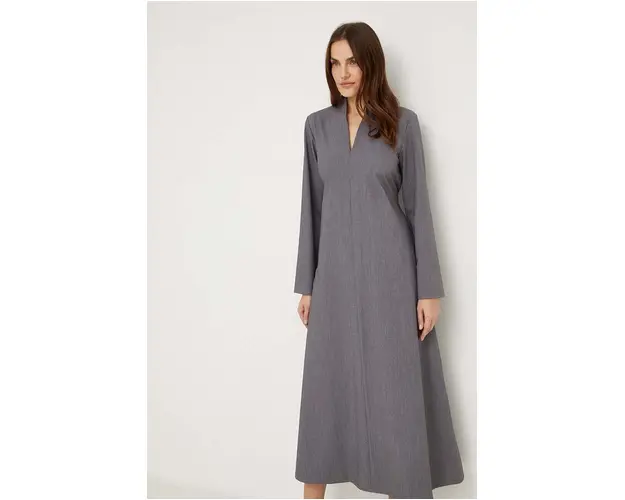 Answear Lab rochie din lana culoarea gri, maxi, oversize