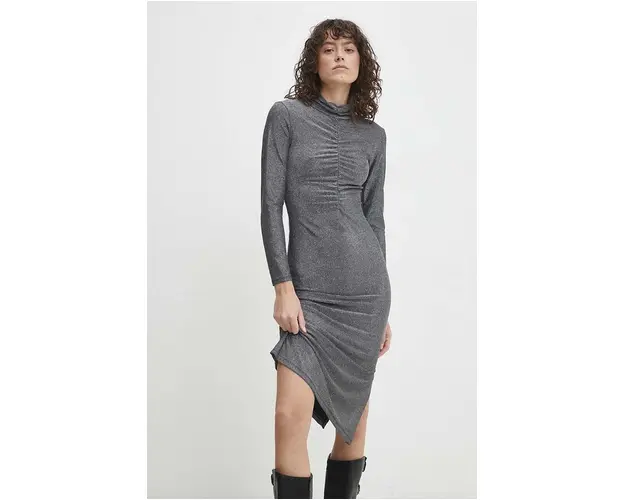 Answear Lab rochie culoarea argintiu, mini, mulata