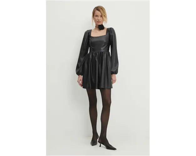 Answear Lab rochie culoarea negru, mini, evazati