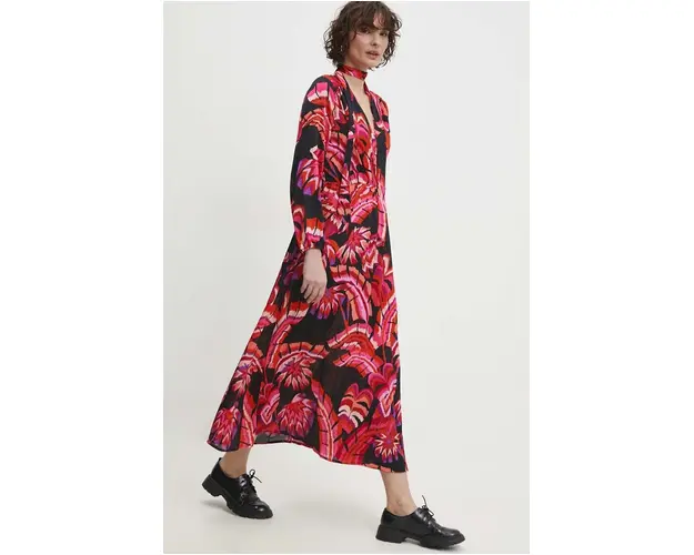 Answear Lab rochie culoarea negru, midi, evazati