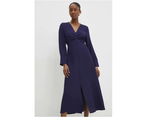 Answear Lab rochie culoarea albastru marin, midi, drept