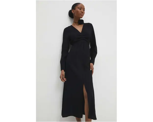 Answear Lab rochie culoarea negru, midi, drept