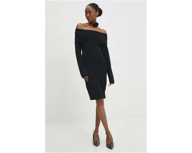 Answear Lab rochie culoarea negru, mini, drept