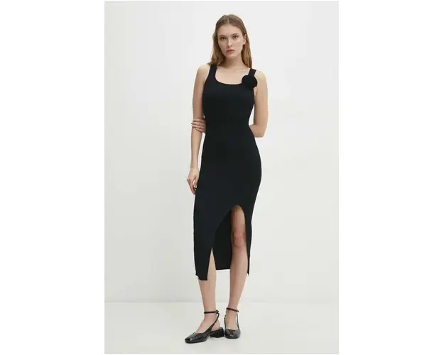 Answear Lab rochie culoarea negru, midi, mulata