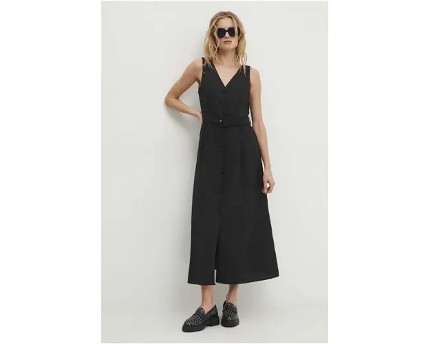 Answear Lab rochie culoarea negru, midi, evazati