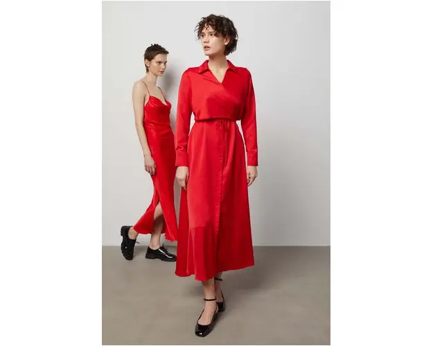 Answear Lab rochie culoarea rosu, maxi, oversize