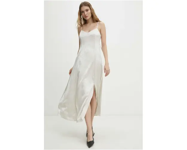 Answear Lab rochie culoarea bej, maxi, evazati