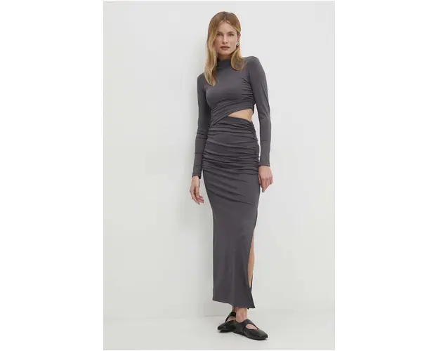 Answear Lab rochie culoarea gri, maxi, mulata