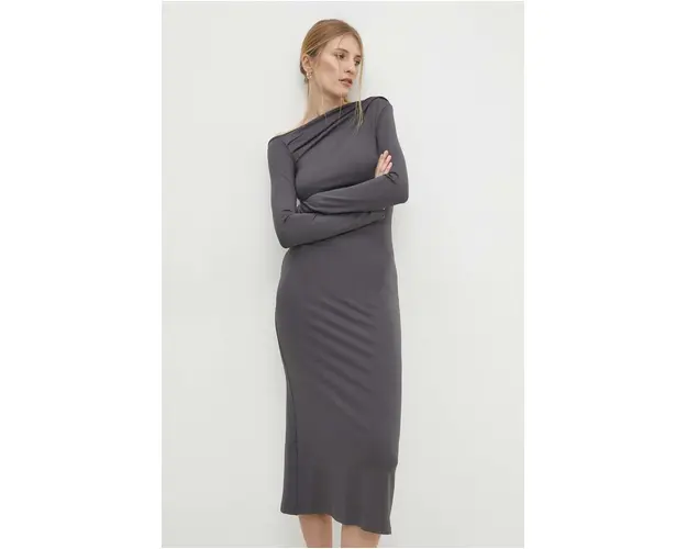 Answear Lab rochie culoarea gri, mini, mulata