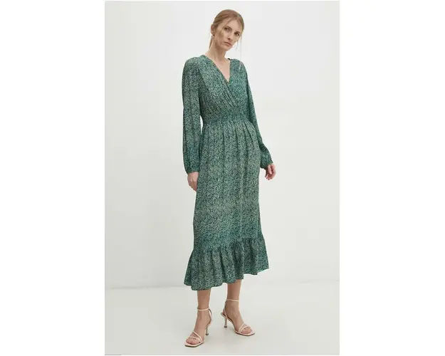 Answear Lab rochie culoarea verde, midi, evazati