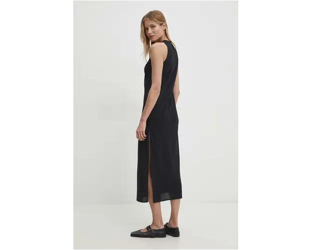 Answear Lab rochie culoarea negru, midi, evazati