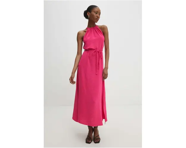 Answear Lab rochie culoarea roz, maxi, drept