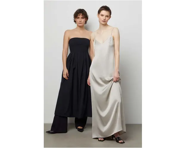Answear Lab rochie culoarea bej, maxi, drept