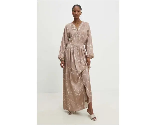 Answear Lab rochie culoarea bej, maxi, evazati