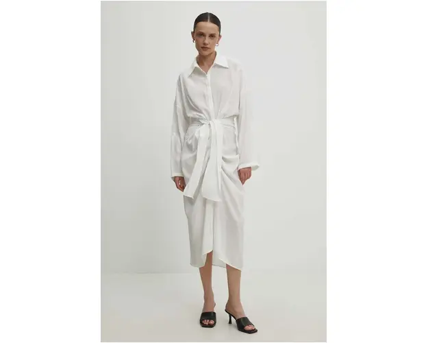 Answear Lab rochie culoarea alb, midi, drept