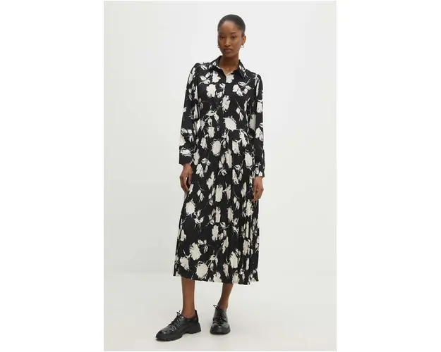 Answear Lab rochie culoarea negru, midi, evazati