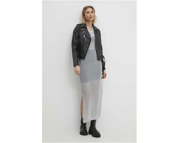 Answear Lab rochie culoarea argintiu, maxi, mulata
