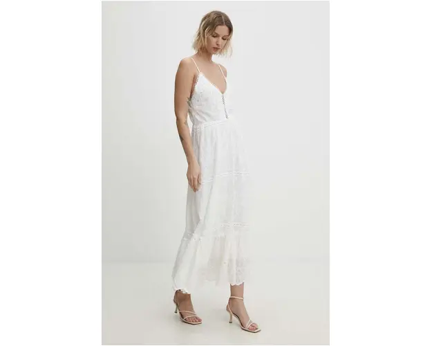 Answear Lab rochie culoarea alb, maxi, evazati