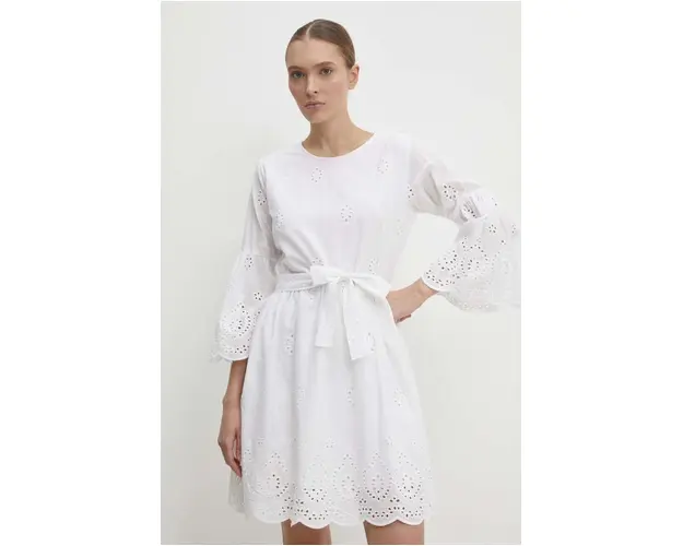 Answear Lab rochie din bumbac culoarea alb, mini, evazati