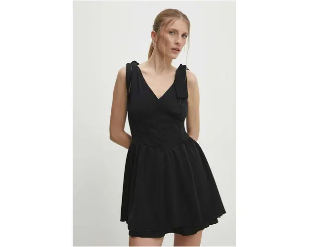 Answear Lab rochie culoarea negru, mini, evazati