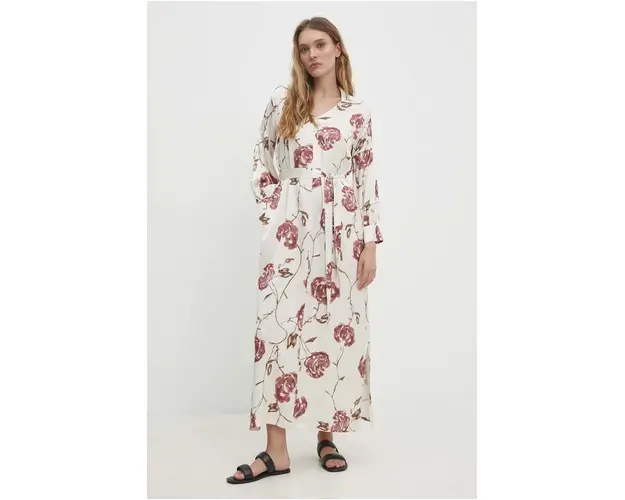 Answear Lab rochie culoarea bej, maxi, drept