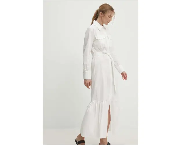 Answear Lab rochie culoarea alb, maxi, evazati