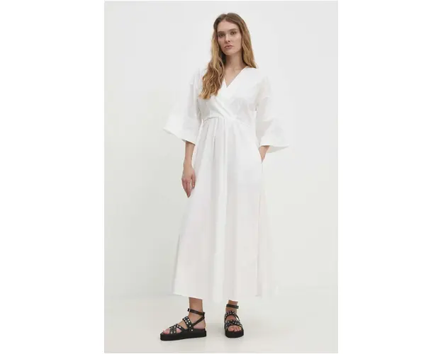Answear Lab rochie culoarea alb, maxi, evazati