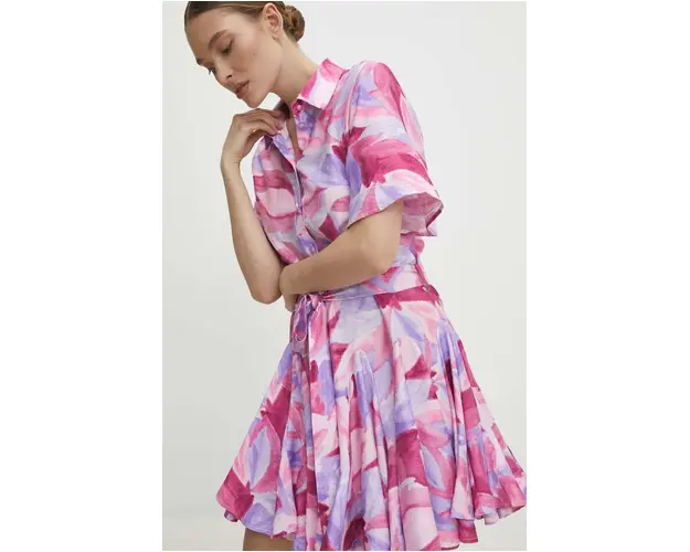 Answear Lab rochie culoarea roz, mini, evazati