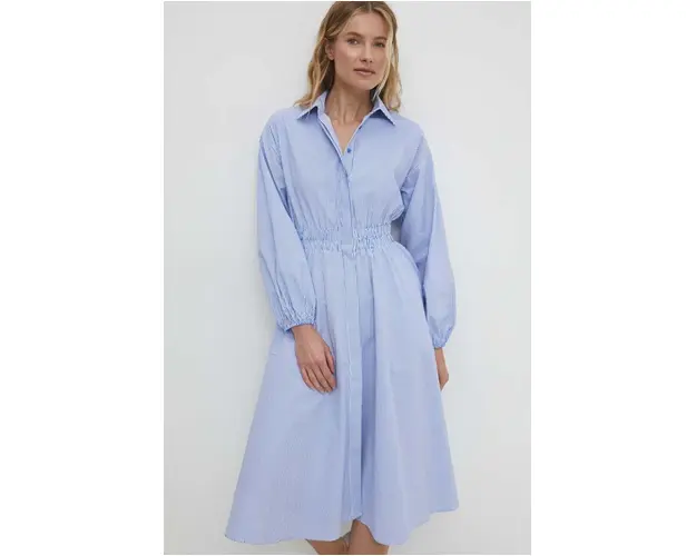 Answear Lab rochie din bumbac culoarea albastru marin, mini, evazati