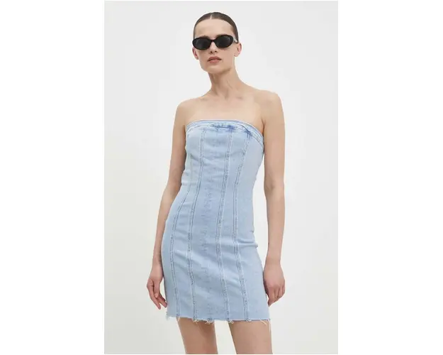 Answear Lab rochie jeans mini, mulata