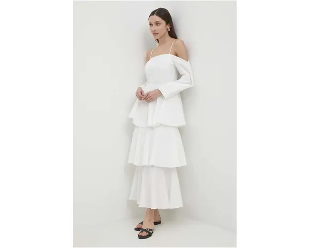 Answear Lab rochie culoarea alb, maxi, evazati
