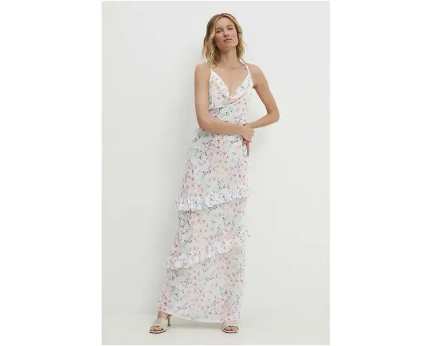 Answear Lab rochie culoarea alb, maxi, evazati