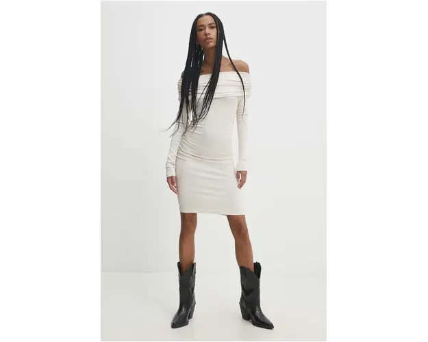 Answear Lab rochie culoarea bej, mini, mulata