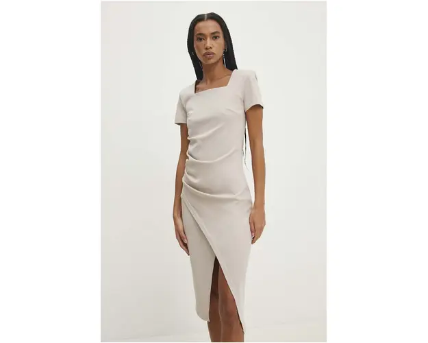 Answear Lab rochie culoarea bej, mini, mulata