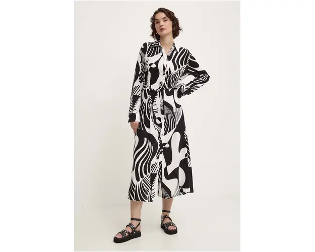 Answear Lab rochie culoarea negru, midi, evazati