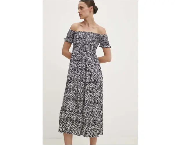 Answear Lab rochie culoarea negru, midi, evazati