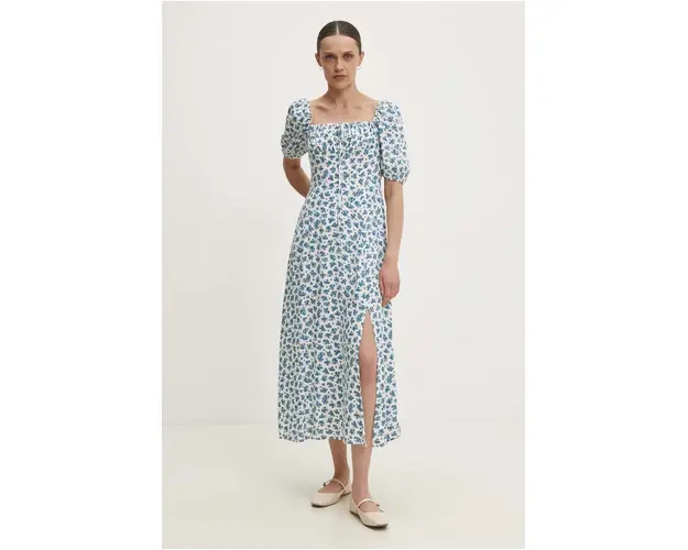 Answear Lab rochie culoarea alb, midi, evazati