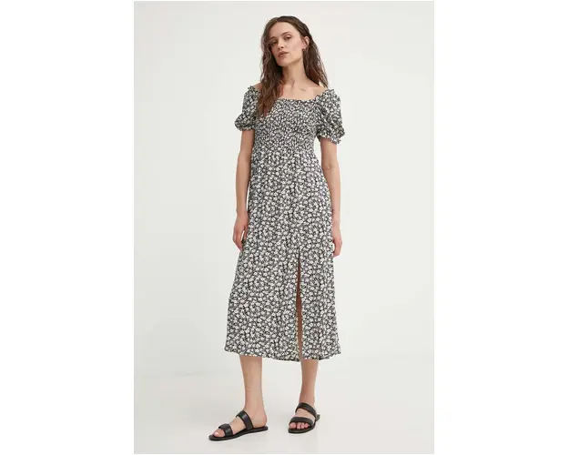 Answear Lab rochie culoarea negru, midi, evazati