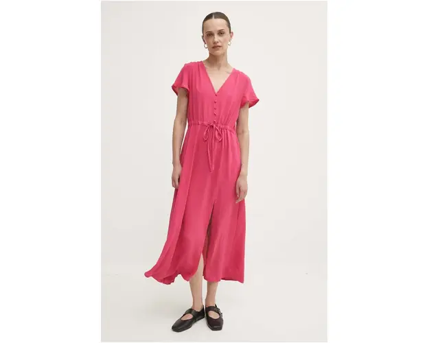 Answear Lab rochie culoarea roz, midi, drept