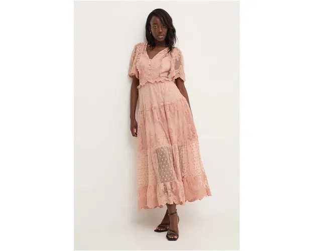 Answear Lab rochie culoarea roz, maxi, evazati