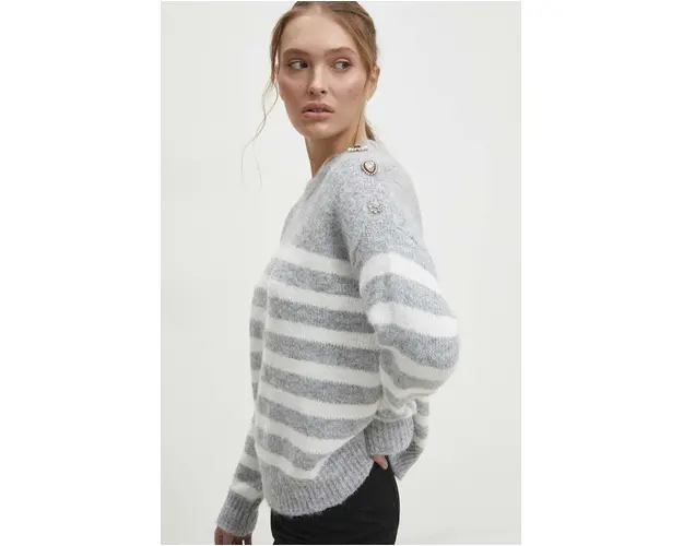 Answear Lab pulover de lana culoarea gri, light