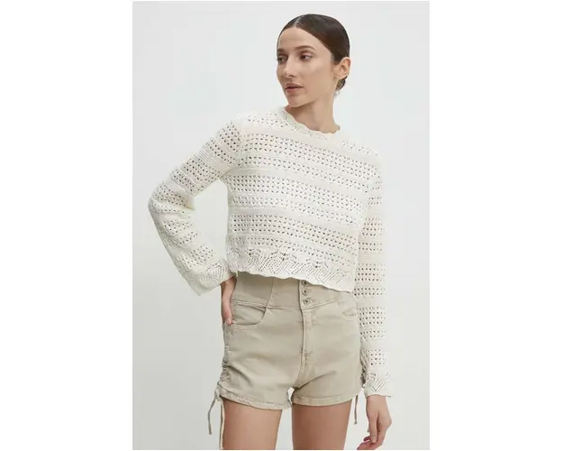 Answear Lab pulover de bumbac culoarea bej, light