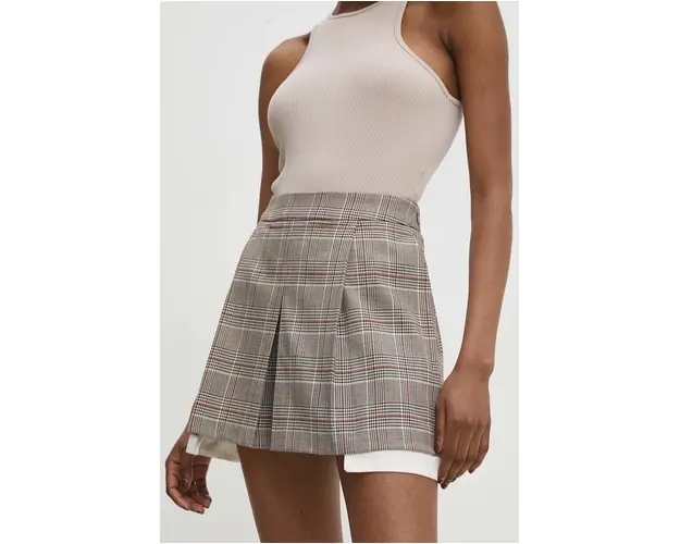 Answear Lab pantaloni scurti femei, culoarea gri, modelator, high waist