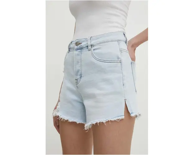 Answear Lab pantaloni scurti jeans femei, neted, high waist