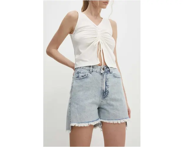 Answear Lab pantaloni scurti jeans femei, neted, high waist