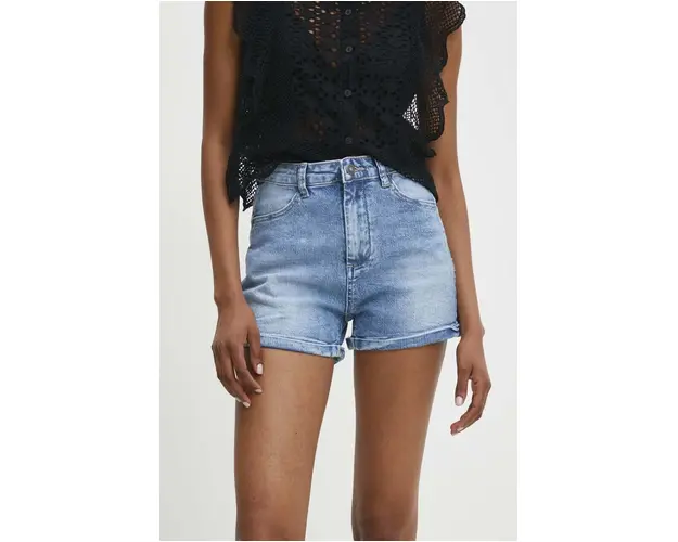 Answear Lab pantaloni scurti jeans femei, neted, high waist