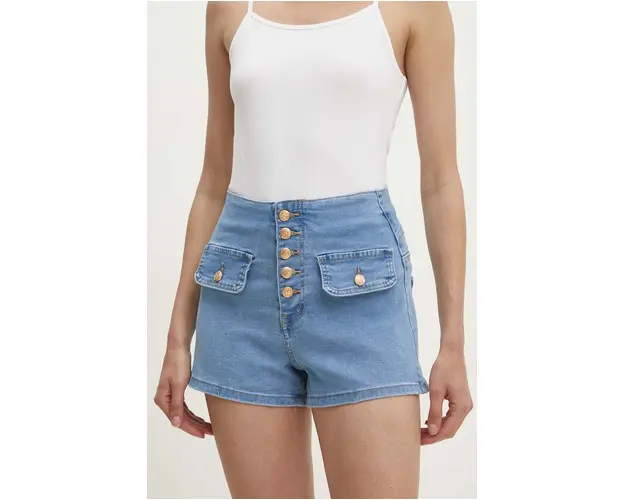 Answear Lab pantaloni scurti jeans femei, neted, high waist