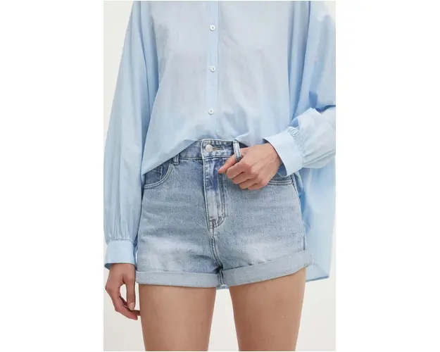 Answear Lab pantaloni scurti jeans femei, neted, high waist
