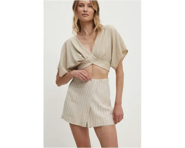 Answear Lab fusta pantaloni culoarea bej, modelator, high waist