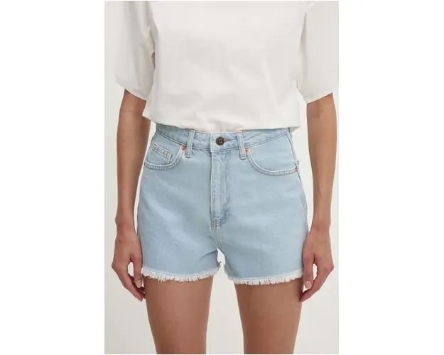 Answear Lab pantaloni scurti jeans femei, neted, high waist